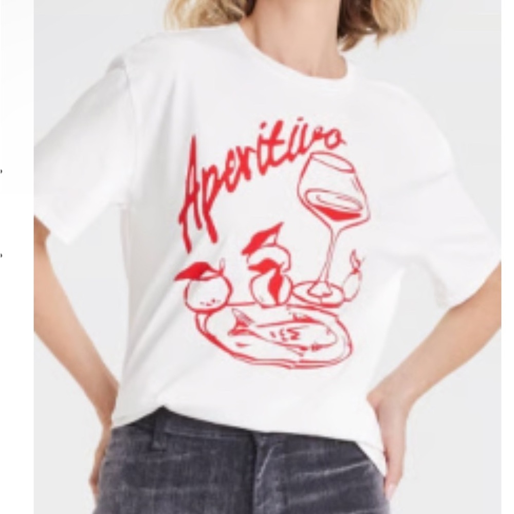 Universal Thread White Tee with Red Graphic